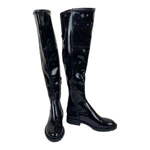 Guess Raniele Black Patent Over the Knee Flat Boots NEW Size 5.5